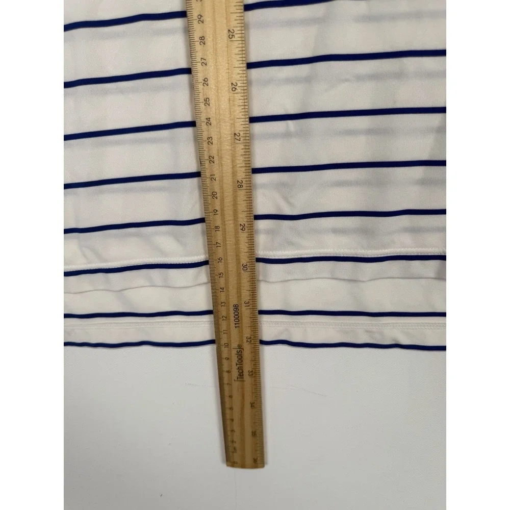 RLX Ralph Lauren Polo Shirt Mens Large Blue Striped The Golf Club @‎ The resort